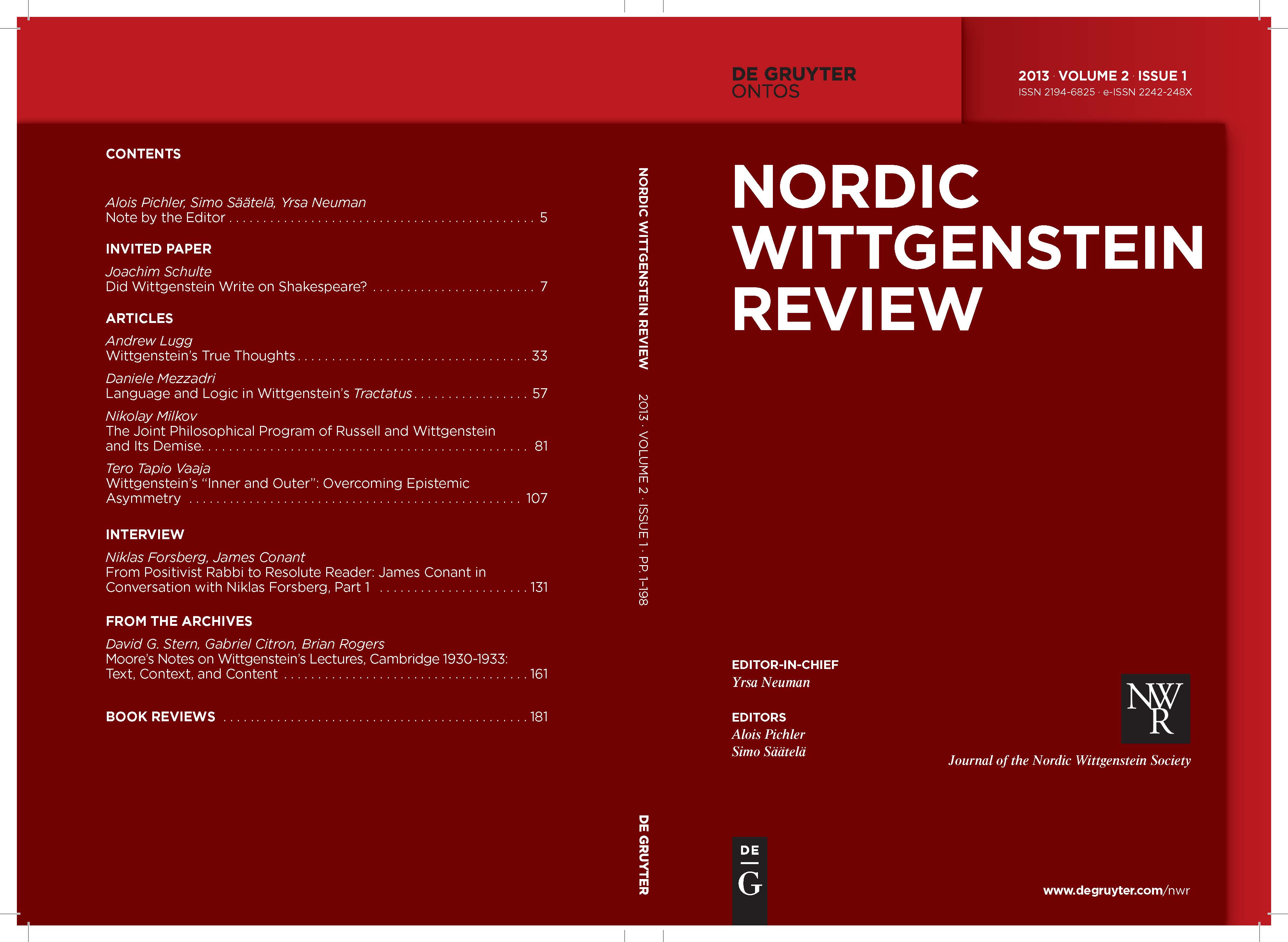 					View Vol. 2 No. 1 (2013): Volume 2 / Number 1 (Aug 2013), A. Pichler, S. Säätelä, Y. Neuman (eds.)
				