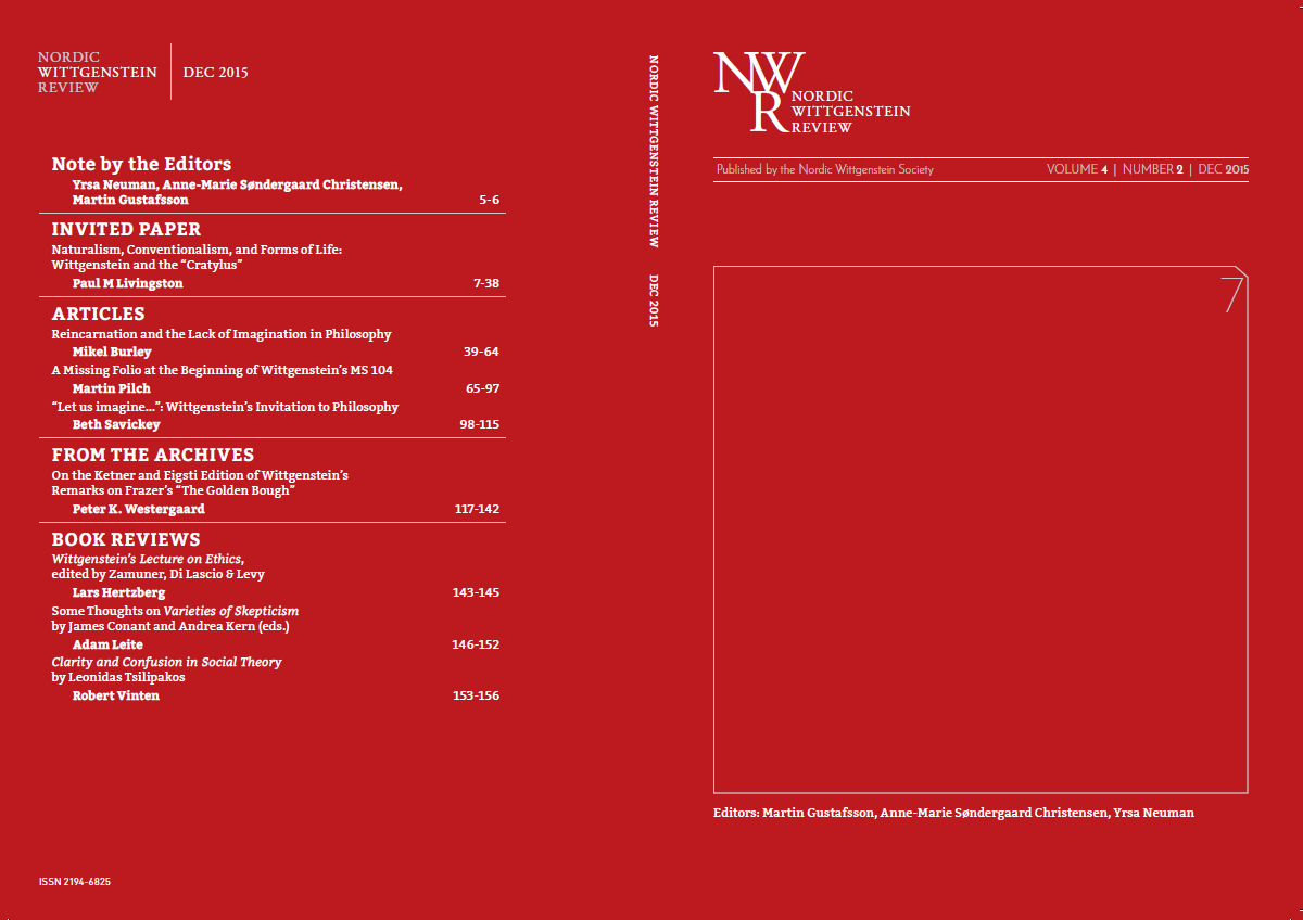 					View Vol. 4 No. 2 (2015): Volume 4 / Number 2 (Dec 2015), A.-M. Søndergaard Christensen, M. Gustafsson, Y. Neuman (eds.); A. Pichler (from the Archives)
				